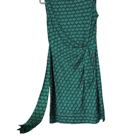 Diane von Furstenberg Della Silk Jersey Knit Tie Knot Dress Green Sleeveless Sz6 - Picture 4 of 9